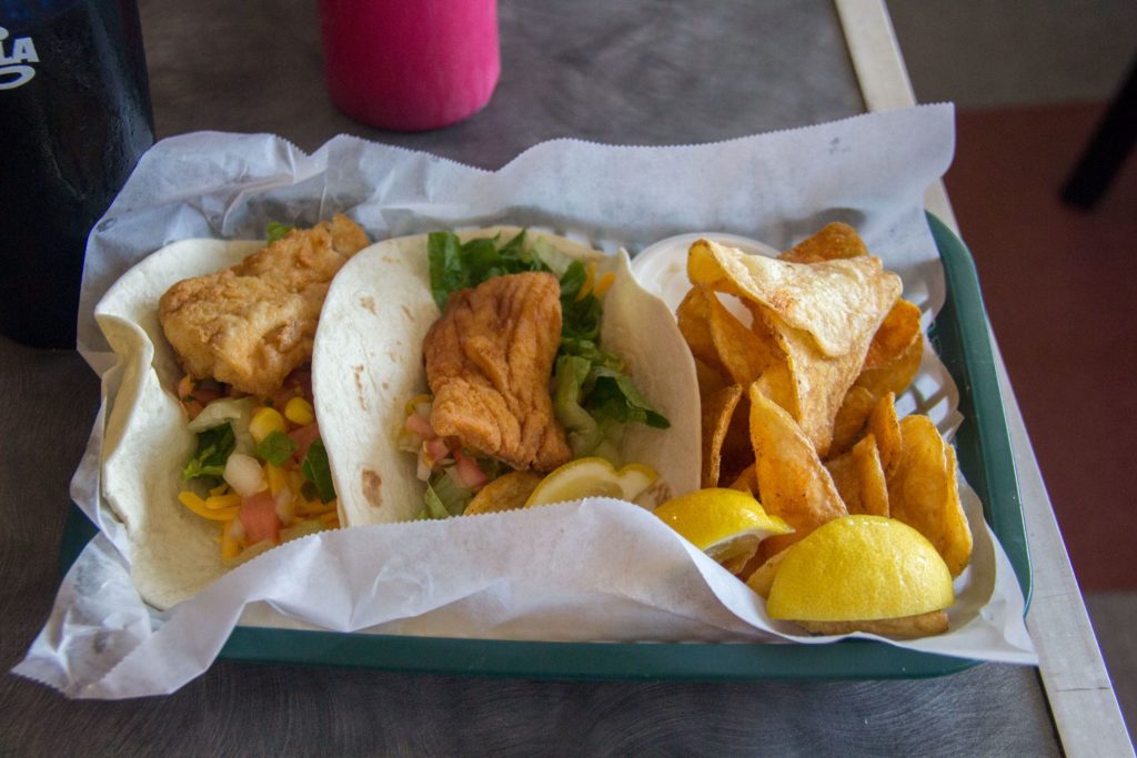 Fish Tacos at Crab Catcher's