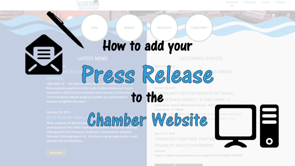 How to add a press release to the chamber website